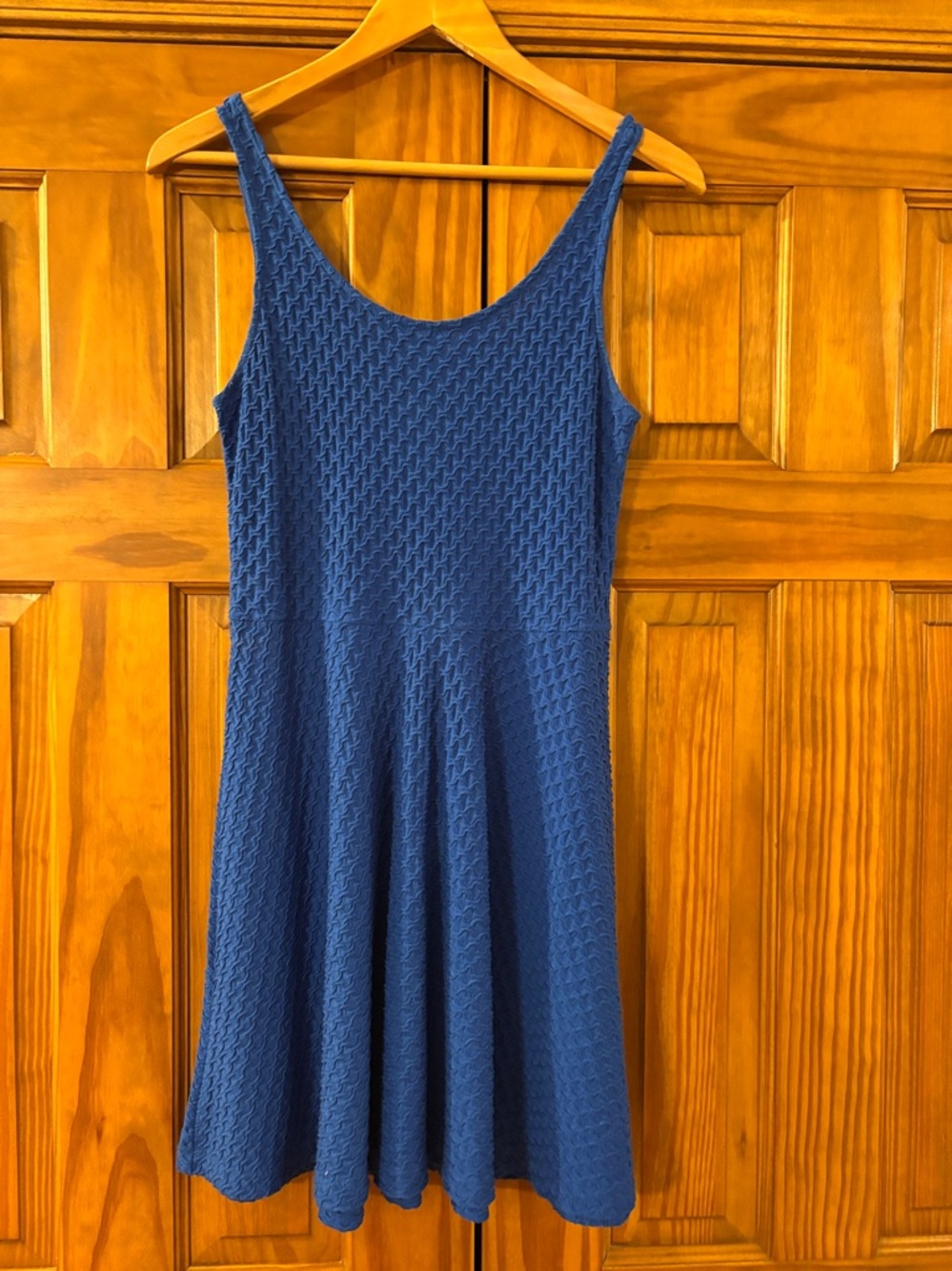 Forever 21 Blue Textured Knit A-Line tank Dress